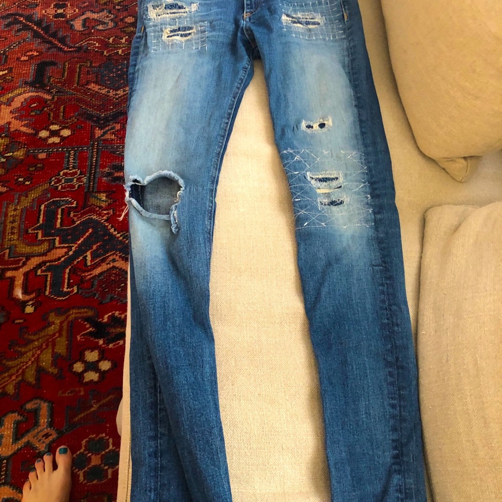 Rag and bone distressed skinny jeans